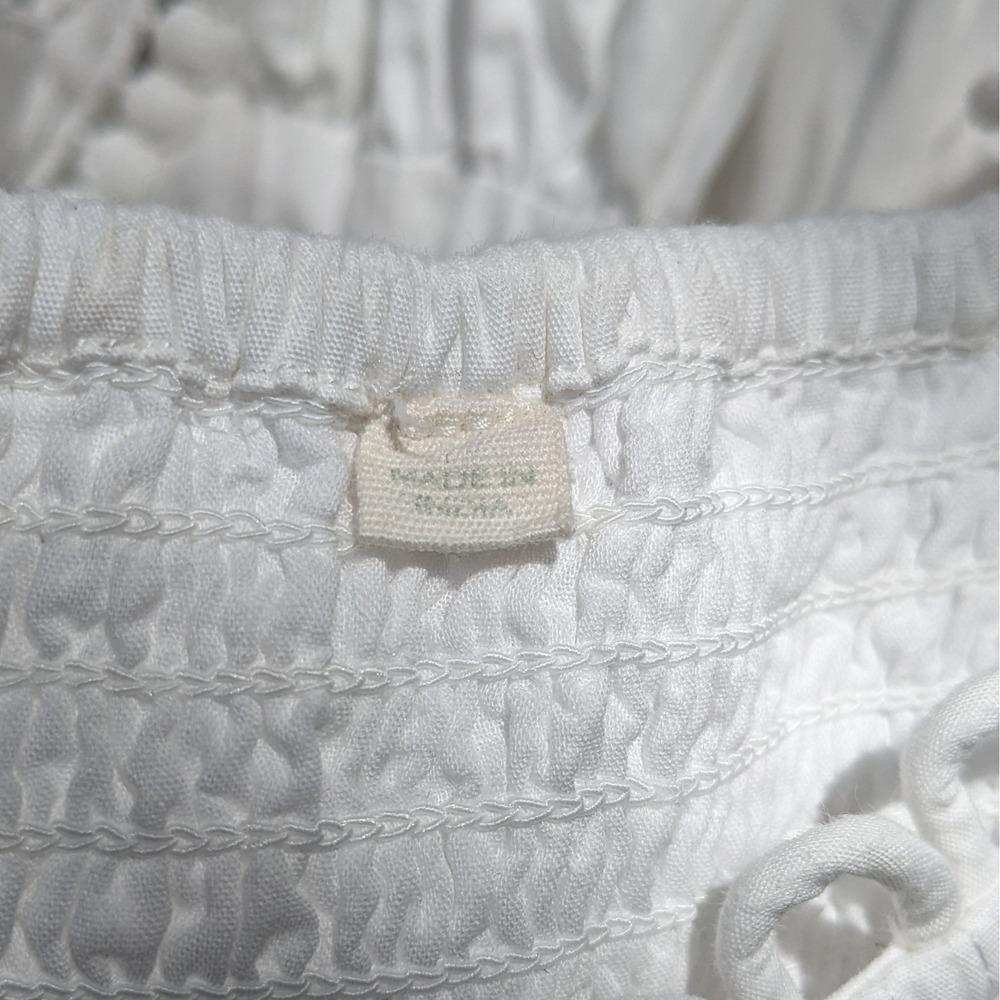 Forever That Girl Adrianna Lace Romper L White Wide Bloomer Shorts Boho Smocked - Picture 11 of 16